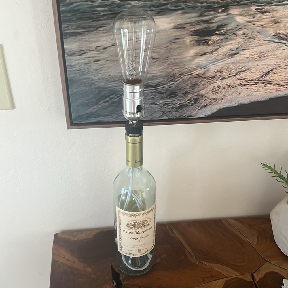 Wine bottle lamp Santa Margherita Pinot Grigio